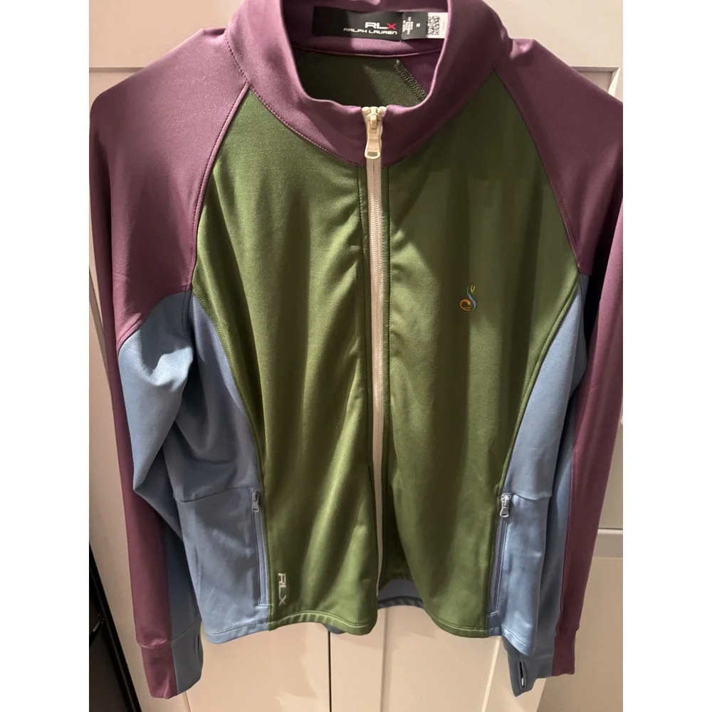 RLX Ralph‎ Lauren Women Colorblock Full Zip Track Jacket Golf Athleisure Size M